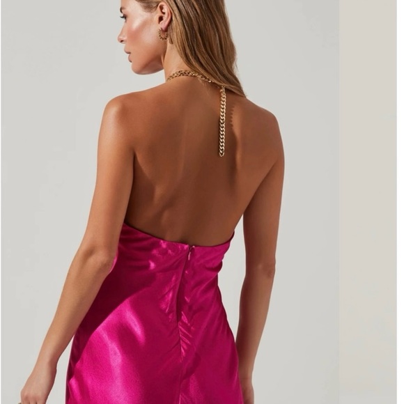 Satin Halter Dress - Picture 2 of 10